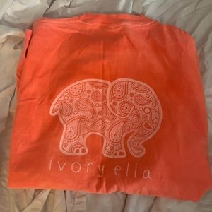 Bright orange ivory ella long sleeve tee